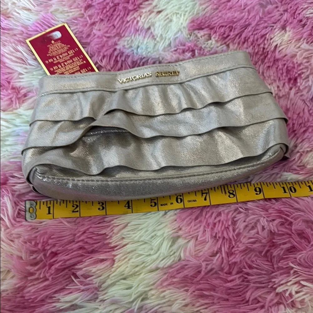 Victoria's‎ Secret Gold Ruffled Cosmetic Bag